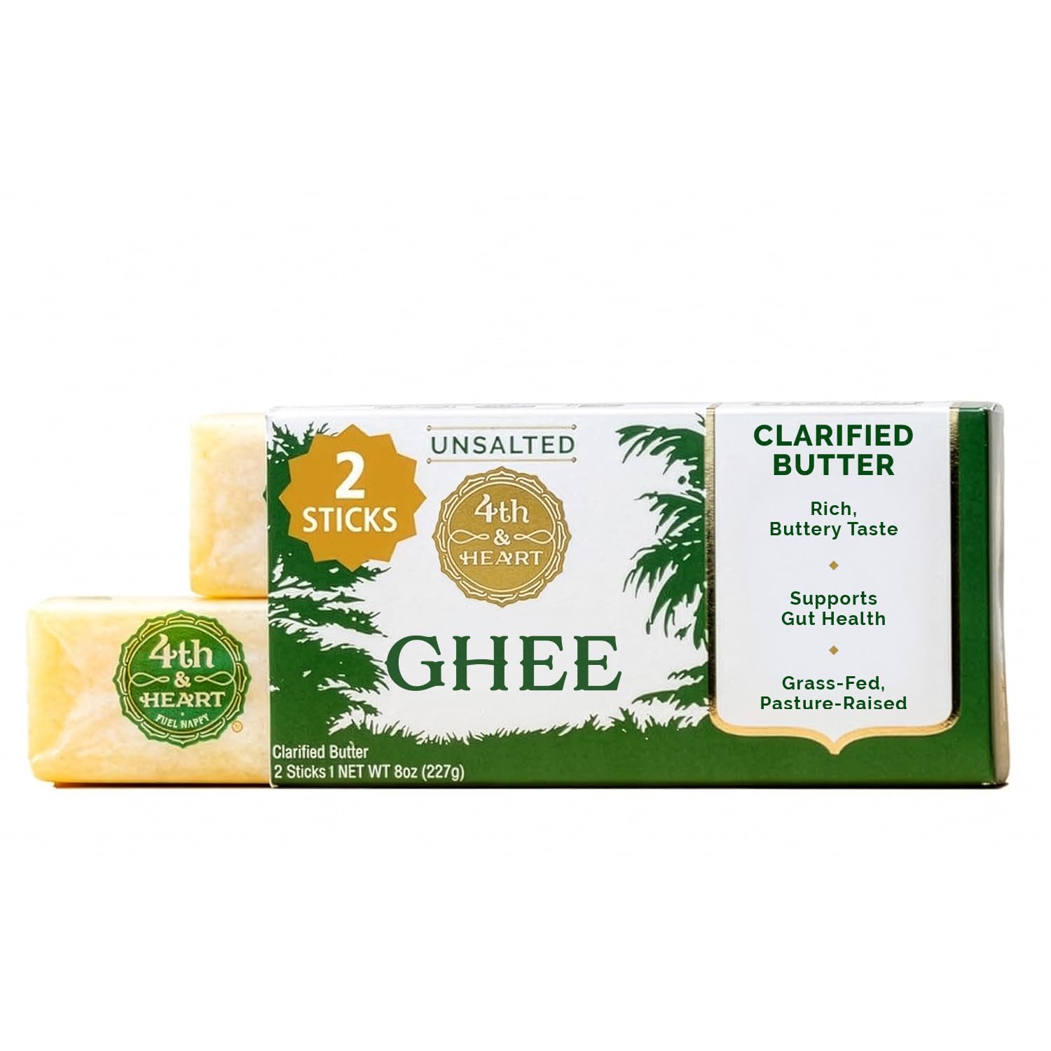 Amazon.com : 4th & Heart Grass-Fed Unsalted Ghee Sticks, Clarified
